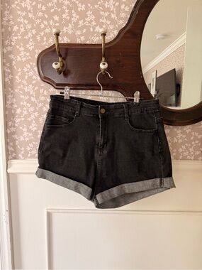 Black Denim Shorts